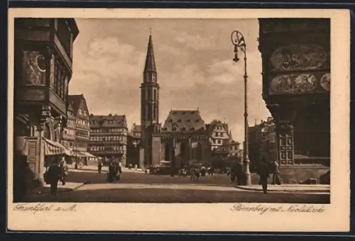 AK Alt-Frankfurt, Römerberg mit Nikolaikirche