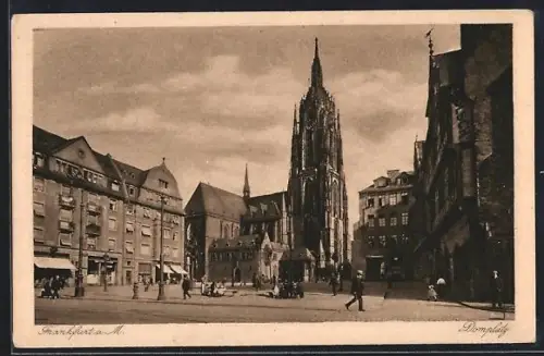 AK Alt-Frankfurt, Domplatz mit Dom