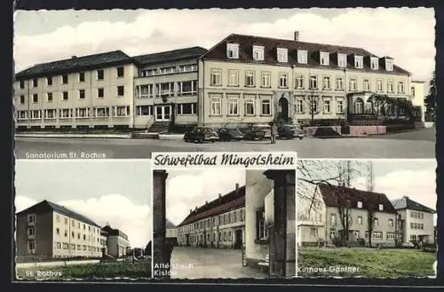 AK Bad Mingolsheim, Sanatorium St. Rochus, Altersheim Kislau, Kurhaus Günther