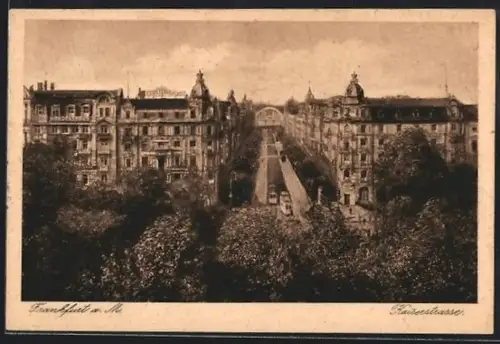 AK Frankfurt am Main, Kaiserstrasse aus der Vogelschau