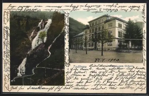 AK Todtnau, Wasserfall, Hotel zum Ochsen