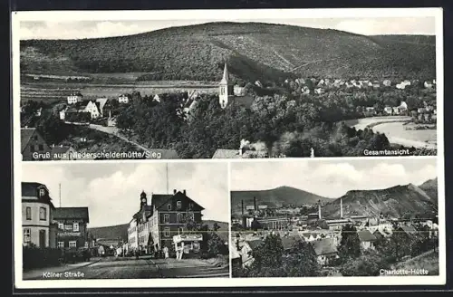 AK Niederschelderhütte, Ortsansicht, Kölner Strasse, Charlotte-Hütte