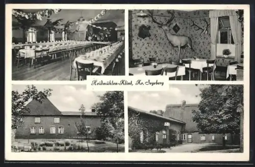 AK Heidmühlen-Klint, Gasthaus v. H. Pohlmann, Aussen- u. Innenansichten
