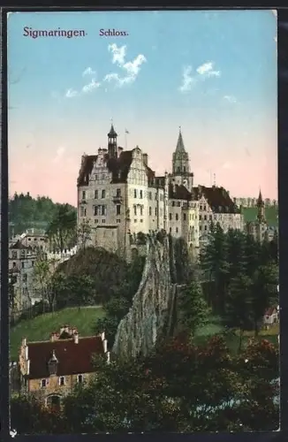 AK Sigmaringen, Schloss mit Umgebung