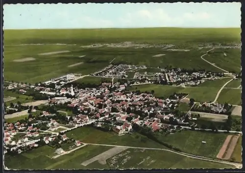 AK Inningen bei Augsburg, Gesamtansicht vom Flugzeug aus