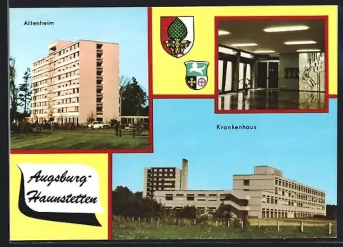 AK Augsburg-Haunstetten, Altenheim, Krankenhaus, Wappen