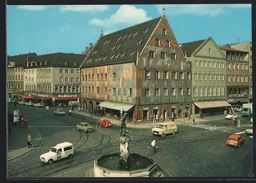 AK Augsburg, Merkurbrunnen und Weberhaus