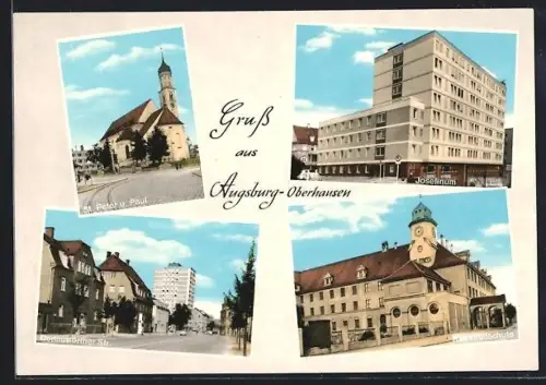 AK Augsburg-Oberhausen, Josefinum, Kapellenschule, Donauwörther Strasse