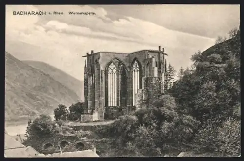 AK Bacharach /Rh., Wernerkapelle mit Umgebung