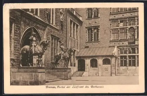 AK Bremen, Rathaus, Portal der Südfront