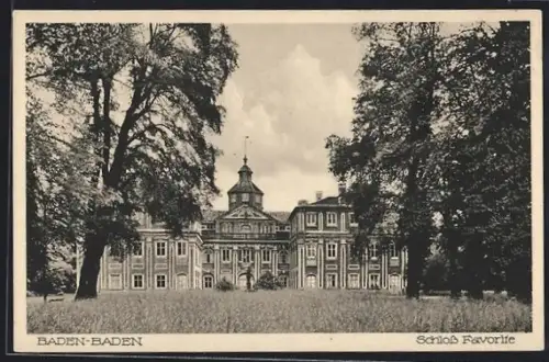 AK Baden-Baden, Schloss Favorite, Panorama