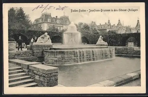 AK Baden-Baden, Josefinen-Brunnen in den Gönner-Anlagen