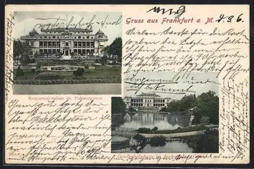 AK Frankfurt-Westend, Restaurationsbau im Palmengarten, Gesellschaftshaus im Zoologischen Garten