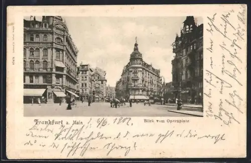 AK Frankfurt a. M., Blick vom Opernplatz
