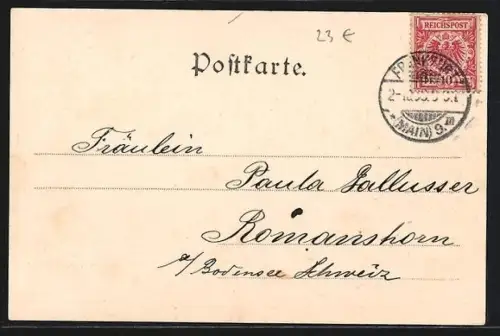 AK Frankfurt a. M., Blick vom Opernplatz, Pferdebahn