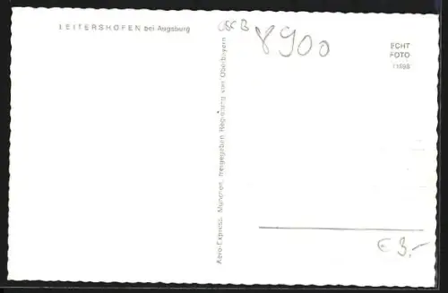 AK Leitershofen bei Augsburg, Totalansicht vom Flugzeug aus