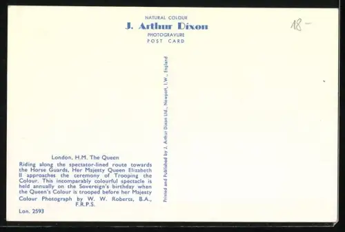 AK London, H. M. The Queen von England