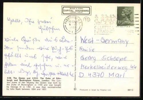 AK London, H. M. The Queen von England and H. R. H. The Duke of Edinburgh and Buckingham Palace