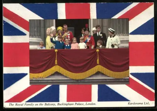 AK die englische Königsfamilie auf dem Balkon des Buckingham Palace