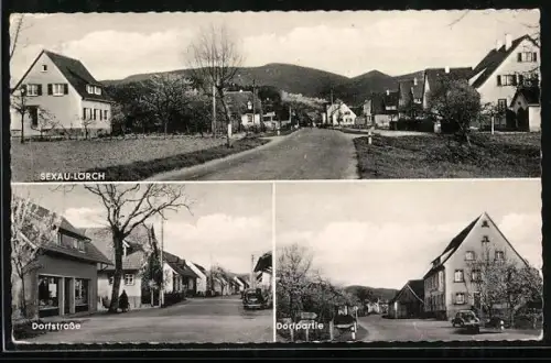 AK Sexau-Lörch, Dorfstrasse, Dorfpartie, Gasthaus Zur Lerche, Inh. Heinrich Gehri