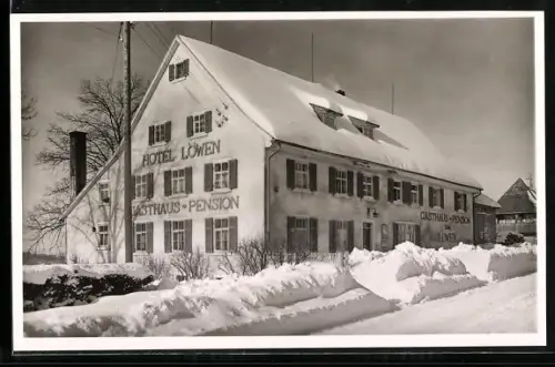 AK St. Märgen /Schwarzwald, Hotel Löwen im Winter