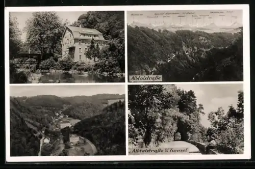 AK Tiefenstein /Albtal, Albtalstrasse V. Tunnel, Gasthaus zur Post, Inh. Franz Schubnell
