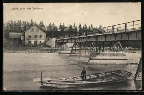 AK Lager Lechfeld, Lechbrücke, Zollhaus, Fähre