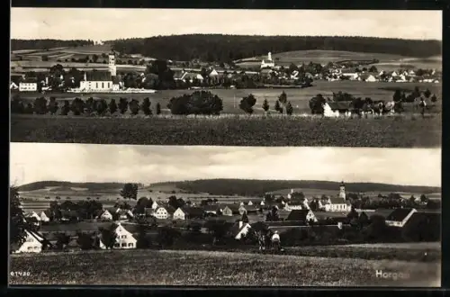 AK Horgau, Ortsansichten aus der Vogelschau