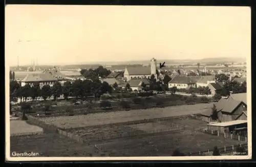 AK Gersthofen, Ortsansicht mit Kirche