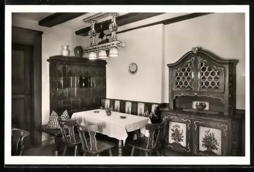 AK Badenweiler, Gasthaus Markgräfler Winzerstube E. Baier, Innenansicht