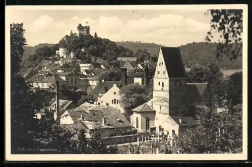 AK Pappenheim, Burg und Kirche, Ortsansicht