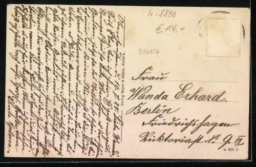 AK Aichach, Bahnhofstrasse mit Turm