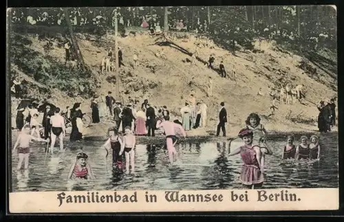 AK Wannsee bei Berlin, Familienbad mit Besuchern