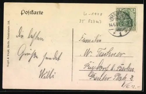 AK Wannsee bei Berlin, Familienbad mit Besuchern