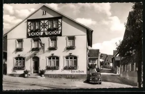 AK Britzingen /Badenweiler, Gasthaus Hirschen mit Strasse