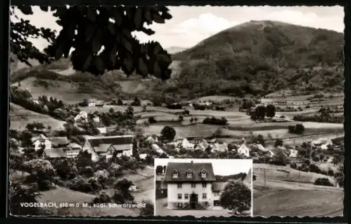 AK Vogelbach /Südschwarzwald, Ortsansicht, Gasthaus z. Maien, Bes. H. Osswald
