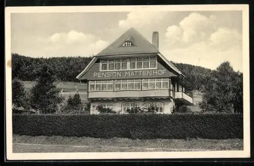 AK Schluchsee /Schwarzwald, Pension Mattenhof, Bes. Fr. Wacker