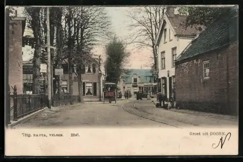 AK Doorn, Strassenpartie mit Fuhrwerk