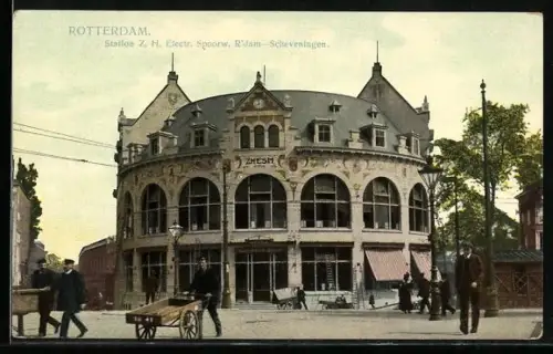 AK Rotterdam, Station Z. H. Erlectr. Spoorw. R`dam-Scheveningen