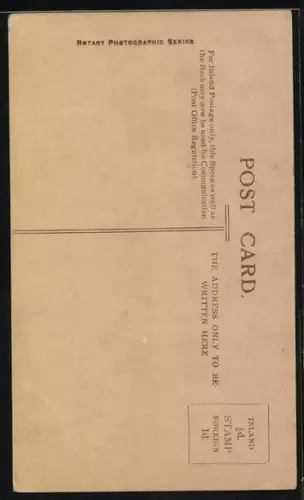 AK Buchstabe E, Junge Frau und zwei Mädchen unterm Schirm