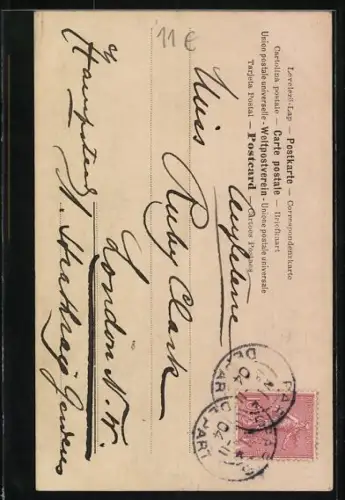 AK Buchstabe U, schöne Dame mit einem Blumenkranz, Mädchen sitzen auf Stein am Bach