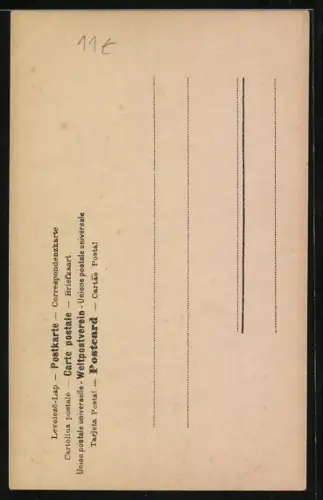 AK zum Buchstaben F geformter Baum, Frau steht davor, ein Mädchen sitzt auf dem unteren Ast, eins am See