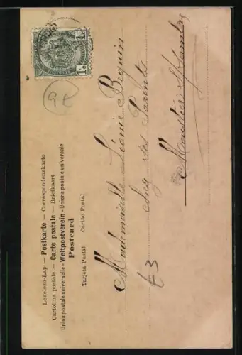 Foto-AK NPG NR: 195, Buchstabe T, Drei Kinder in Trachten