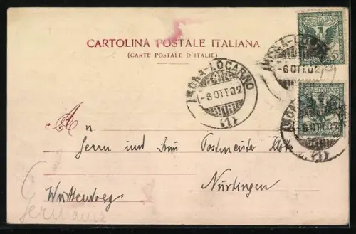 AK Pallanza /Lago Maggiore, Panorama mit Turm