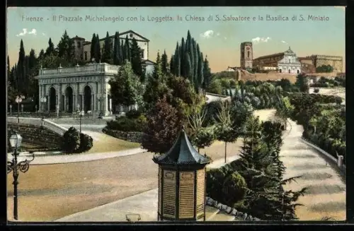 AK Firenze, Il Piazzale Michelangelo con la Loggetta, la Chiesa di S. Salvatore e la Basilica di S. Miniato