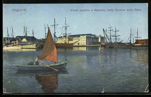 AK Trieste, Porto vecchio e Stazione della ferrovia dello Stato