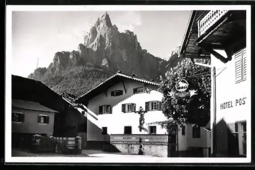 AK Seis, Dolomiten und Hotel