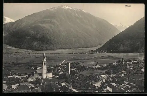 AK Mals, Totale mit Gebirgswand