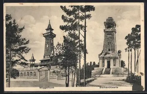 AK Berlin-Köpenick, Müggelturm, Bismarckwarte