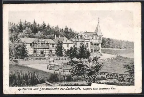 Künstler-AK Wehrheim, Restaurant zur Lochmühle, Bes. Ferd. Zwermann Wwe